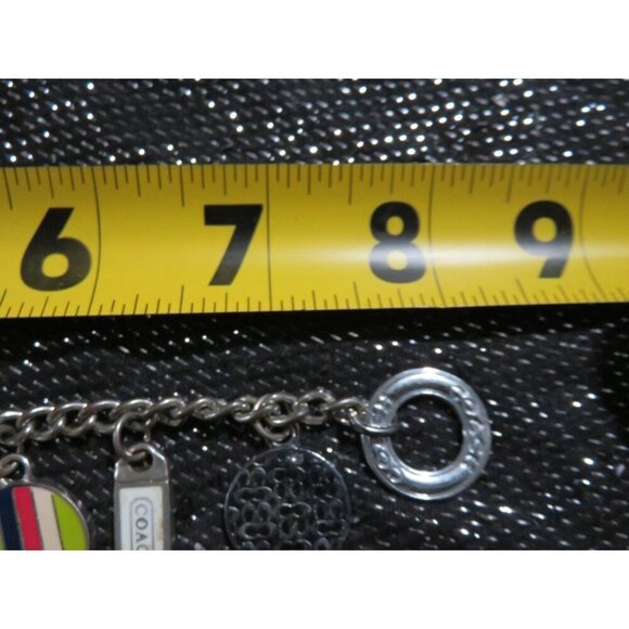 COACH VINTAGE JEWELRY SILVER 9 CHARMS 8 INCH BRACELET - Picture 6 of 6